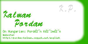 kalman pordan business card